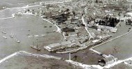 24 Aerial view from the East  the south end of Slipper pond, Slipper Mill &  the industrial area on King's Quay 1930s