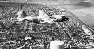 53 Hercules over Emsworth North St runs from left to right just at the top edge of the Gasometer 1960s