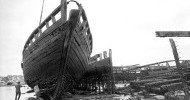 68 The hull of an oyster dredger at Emsworth in 1975 Photo Emsworth Museum.