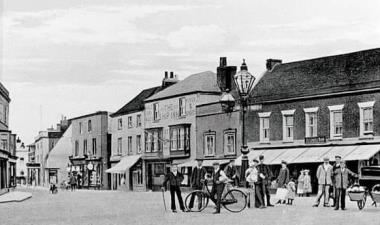 High Street view west from The Square - c1910